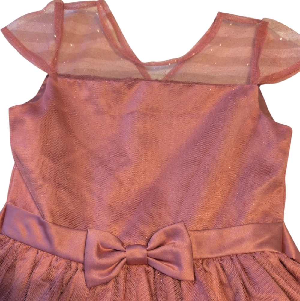 Elegant Rose Dress with Shimmery & Tulle Accents - Picture 3 of 4